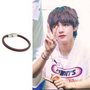 Bangtan Boys V Leather Couple Bracelet Bangtan Fashion Bracelets Metal Color:  