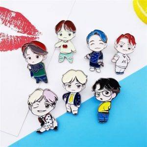 Bangtan Boys Alloy Brooch Badge Metal Pin Collection Brooch Metal Color: JHOPE|JIMIN|JIN|JK|RM|SUGA|V 