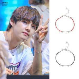 Bangtan Boys V Unisex Bracelet Bangtan Fashion Bracelets Metal Color: Black 