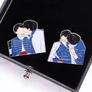 Bangtan Boys Enamel Lapel Pins Badges Brooch Metal Color: JK and v style1|JK and v style2|style2|A|glittering heart|Park Ji-hoon|Black 1|JI|Su|Rm|Jh|Jin|JK|V 