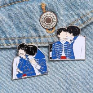 Bangtan Boys Enamel Lapel Pins Badges Brooch Metal Color: JK and v style1|JK and v style2|style2|A|glittering heart|Park Ji-hoon|Black 1|JI|Su|Rm|Jh|Jin|JK|V 