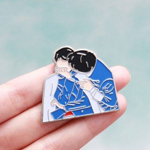 Bangtan Boys Enamel Lapel Pins Badges Brooch Metal Color: JK and v style1|JK and v style2|style2|A|glittering heart|Park Ji-hoon|Black 1|JI|Su|Rm|Jh|Jin|JK|V