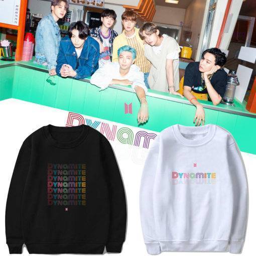 BTS Dynamite Disco Sweatshirts BTS Dynamite Merch Sweatshirts Color: A-Black|B-Black|A-White|B-White