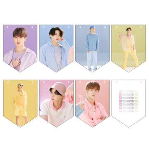 Dynamite Hanging Flags – Wall Decor Photo Cards with Rope BTS Dynamite Merch Photo Frame PhotoCard Color: A|C|B|D|E|F