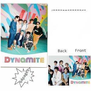 Dynamite 64 Pages Notebook BTS Dynamite Merch Notebook Color: JIN|JUNG KOOK|JIMIN|Boys|v|suga|Rap Monster|J-HOPE 