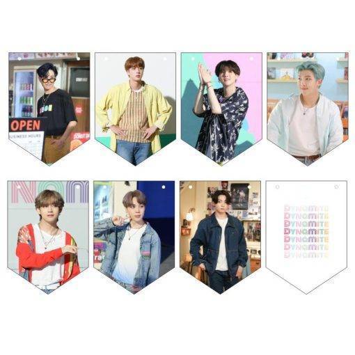 Dynamite Hanging Flags – Wall Decor Photo Cards with Rope BTS Dynamite Merch Photo Frame PhotoCard Color: A|C|B|D|E|F