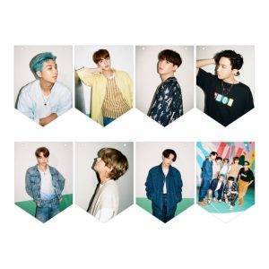 Dynamite Hanging Flags – Wall Decor Photo Cards with Rope BTS Dynamite Merch Photo Frame PhotoCard Color: A|C|B|D|E|F 