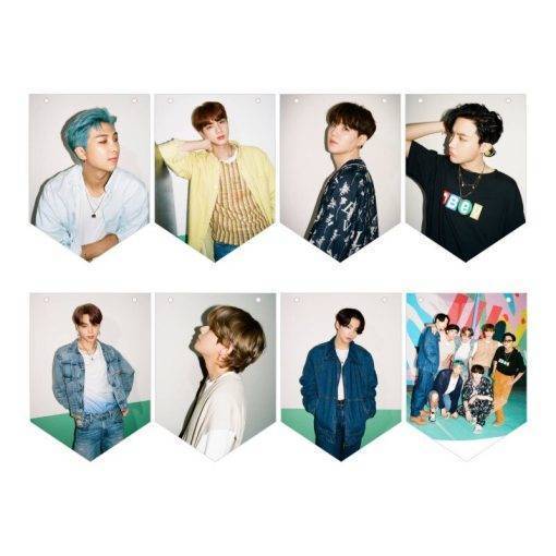 Dynamite Hanging Flags – Wall Decor Photo Cards with Rope BTS Dynamite Merch Photo Frame PhotoCard Color: A|C|B|D|E|F