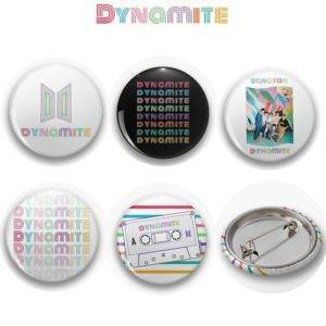 BTS Dynamite Alloy Brooch Badge Collection Badges Brooch BTS Dynamite Merch Metal Color: 01|02|03|04|05|06 