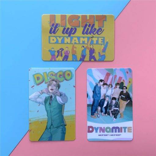 BTS Dynamite Bus Pass Sticker Card Collection BTS Dynamite Merch PhotoCard Stickers Color: White