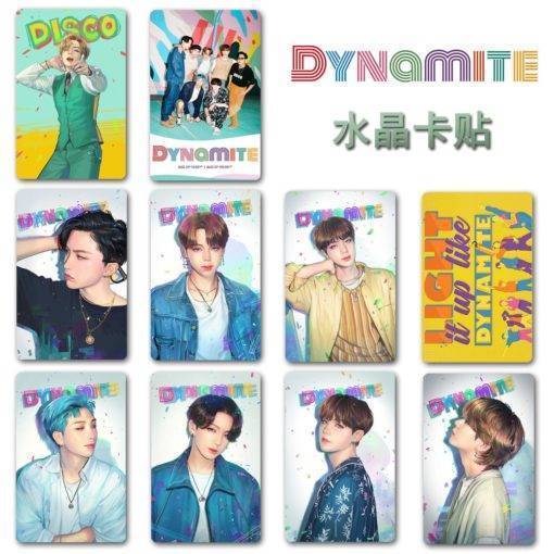 BTS Dynamite Bus Pass Sticker Card Collection PhotoCard Stickers Color: White