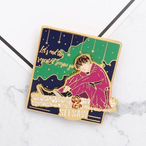 Let’s End this Separated Seesaw Game Enamel Pin Badges Brooch