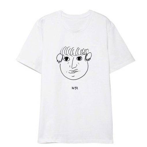 BTS 7th Anniversary 2020 Profile T-shirt T-Shirts T-Shirts Color: White JHOPE|White JIMIN|White JIN|White JUNGKOOK|White RM|White SUGA|White V